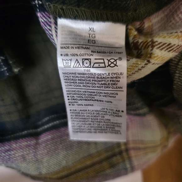 ⭐️40% Off⭐️ Old Navy The Boyfriend Shirt Flannel Button Down Tunic- Pink Olive - Picture 14 of 14